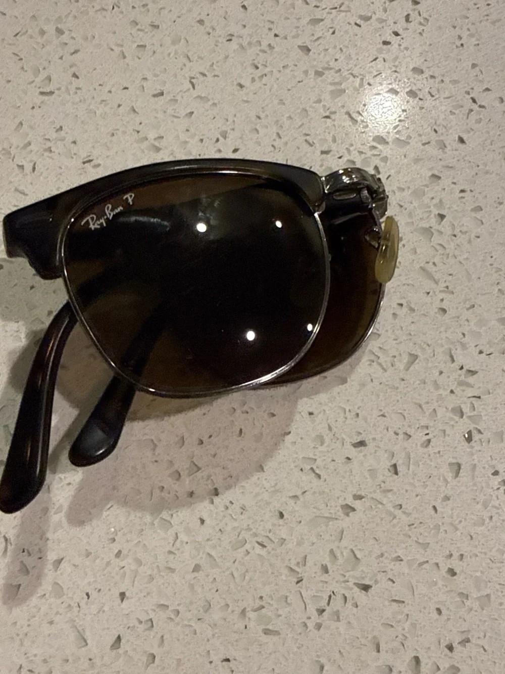 Ray-Ban Brown and Black Clubmaster Sunglasses - Polarized
